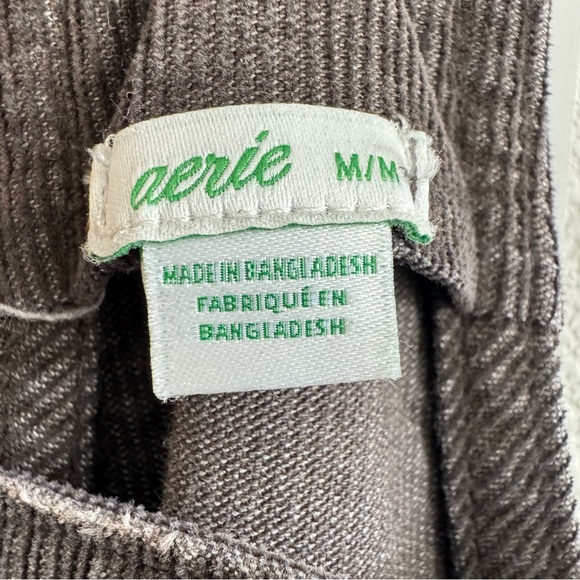 Aerie Werk & Play Corduroy Overalls Raw Hem Grey Cotton Minimalist Fall Winter - Picture 10 of 12
